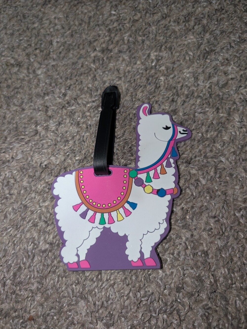 Source Unknown Kids Llama Luggage Tag - White, Pink & Purple